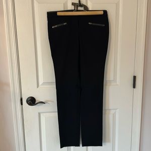 DKNY black pants with leather trim!